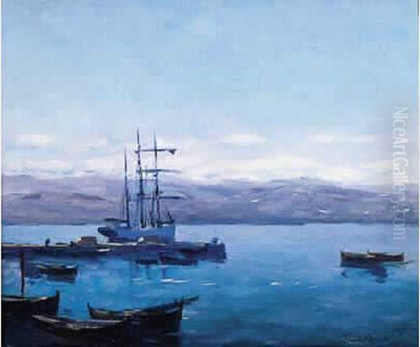 Vue Du Port D'ajaccio Oil Painting by Paul Morchain