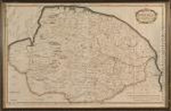 A Map Of Norfolk Oil Painting by Robert Morden