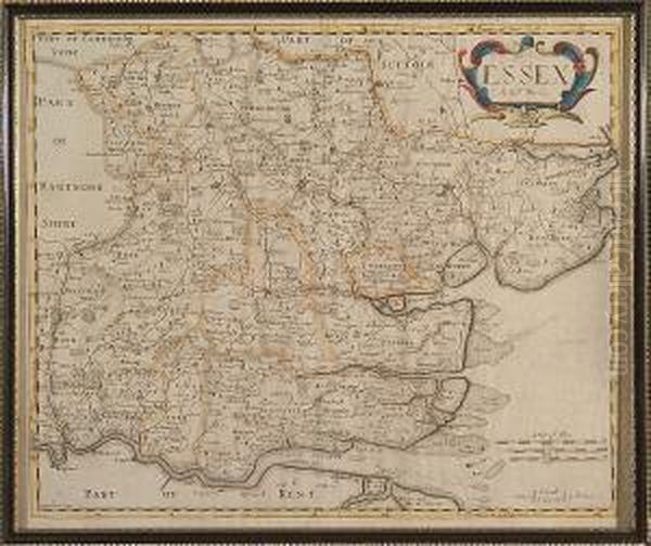 A Map Of Essex Oil Painting by Robert Morden