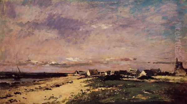 French Coastal Scene Oil Painting by Charles-Francois Daubigny