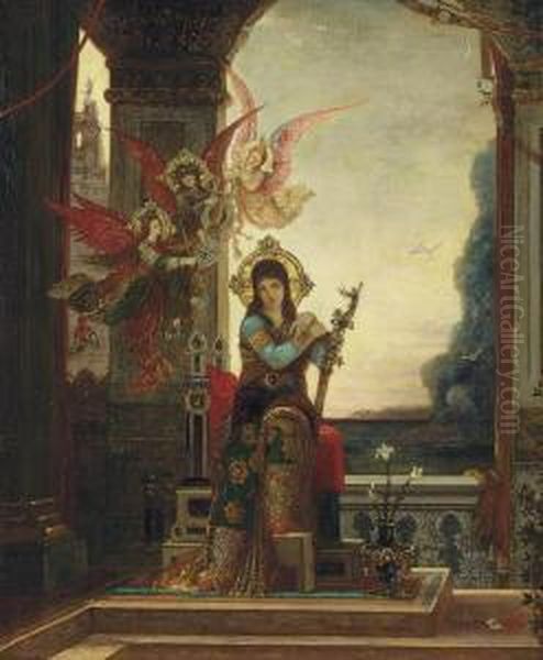 Sainte Cecile Et Les Anges De La Musique Oil Painting by Gustave Moreau