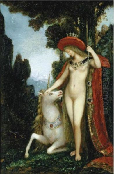 La Licorne Oil Painting by Gustave Moreau