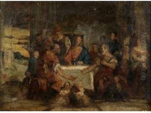 Le Repas Des Apotres Oil Painting by Gustave Moreau