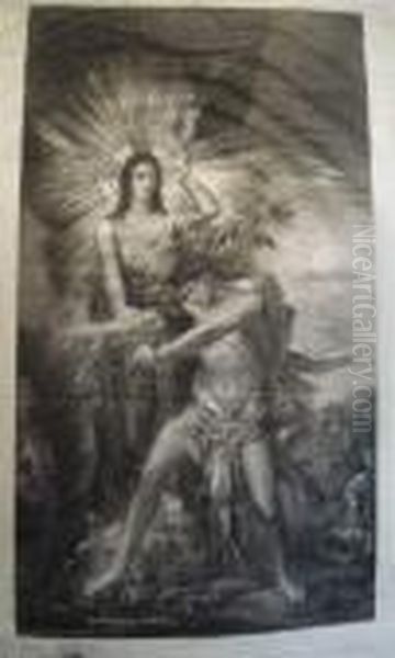 [hercule Arrete Dans Son Elan Par Une Divinite]. Oil Painting by Gustave Moreau