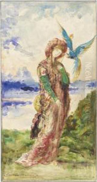 Devineresse A L'oiseau Bleu Oil Painting by Gustave Moreau