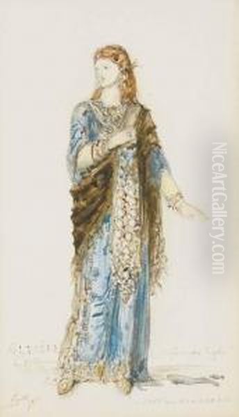 Costume Design For Glycere Oil Painting by Gustave Moreau