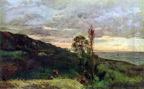 Around Villerville Oil Painting by Charles-Francois Daubigny