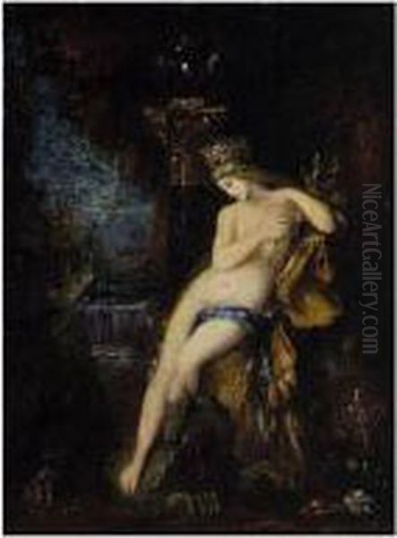 Femme Au Griffon Oil Painting by Gustave Moreau