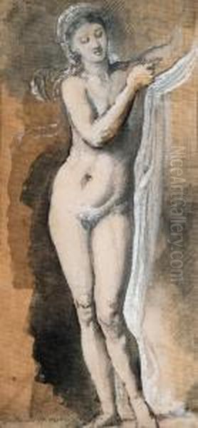 Femme Nue (tude Avec Drap) Oil Painting by Gustave Moreau