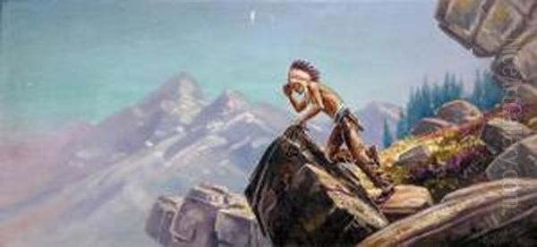 Scenes Of Native Americans Oil Painting by Henri Moreau