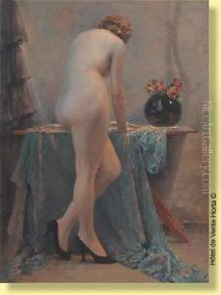 Jeune Femme Nue De Dos Oil Painting by Henri Moreau