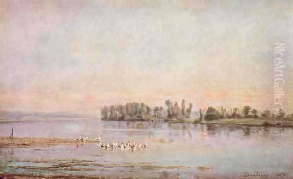 The morning Oil Painting by Charles-Francois Daubigny