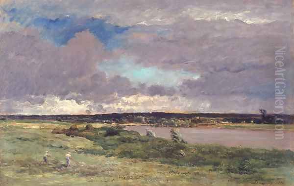 The Coming Storm: Early Spring, 1874 Oil Painting by Charles-Francois Daubigny