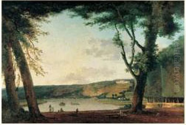 Vue Des Coteaux De Bellevue Prise Du Parc De Saint-cloud Oil Painting by Louis-Gabriel Moreau the Elder