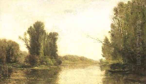 Aux bords de l'Oise Oil Painting by Charles-Francois Daubigny