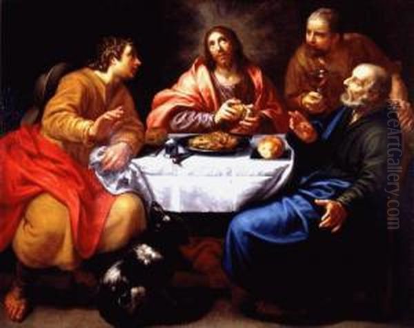 Supper At Emmaus Oil Painting by Paulus Moreelse