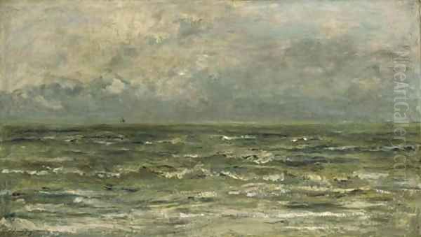 La Mer Oil Painting by Charles-Francois Daubigny