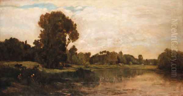 Les bords de l'Oise 3 Oil Painting by Charles-Francois Daubigny