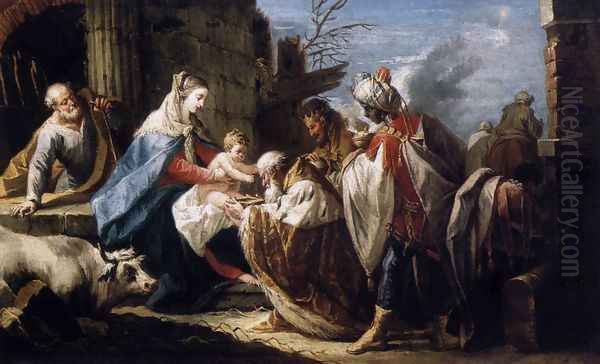 Adoration of the Magi 1755 Oil Painting by Gaspare Diziani