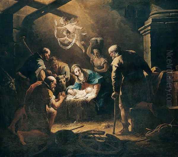 Adoration of the Shepherds c. 1755 Oil Painting by Gaspare Diziani