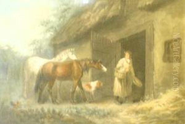 The Horse Feeder 1797 Oil Painting by George Moreland