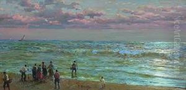 Fischer Am Strand. Oil Painting by Federico Morello