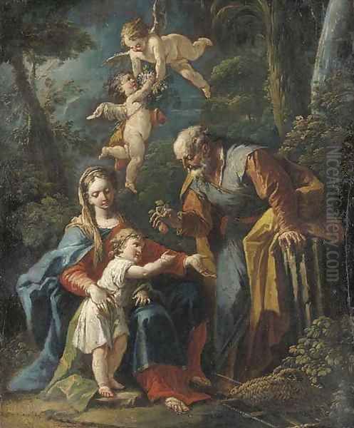 The Rest on the Flight to Egypt Oil Painting by Gaspare Diziani