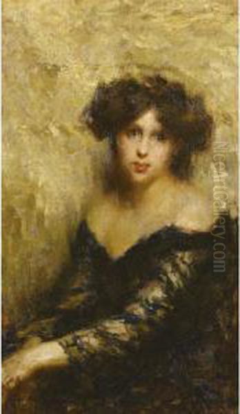 Ritratto Di Nobildonna Oil Painting by Mario Moretti Foggia