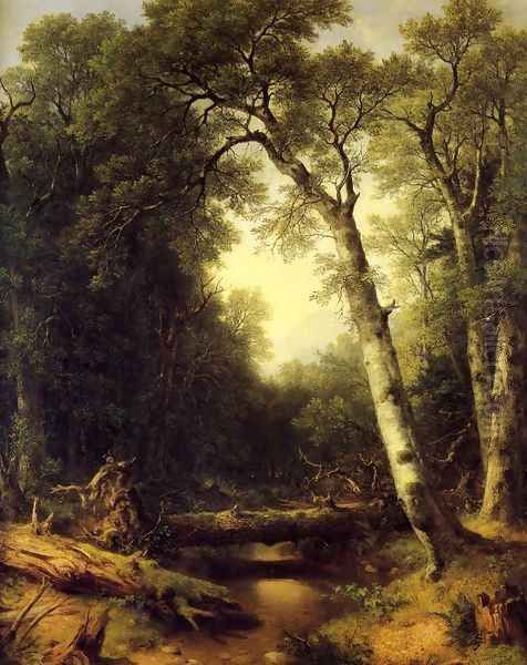 A Creek in the Woods Oil Painting by Asher Brown Durand