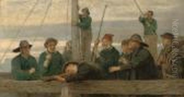 The Men That Man The Lifeboat Oil Painting by John Morgan