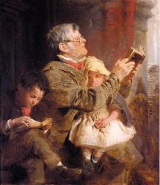 Finding The Text Oil Painting by John Morgan