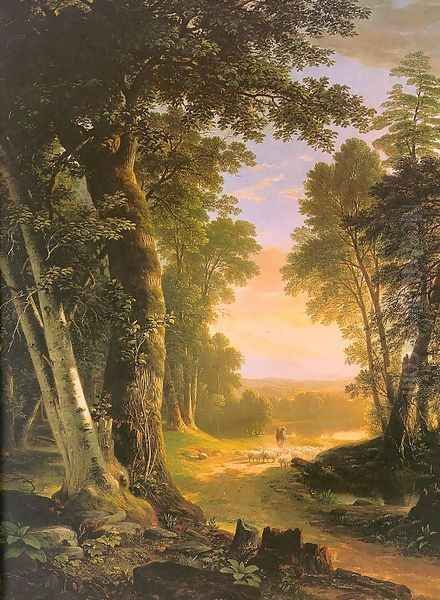 The Beeches 1845 Oil Painting by Asher Brown Durand