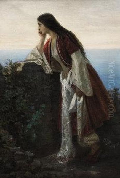 Pensieri Lontani Oil Painting by Rodolfo Morgari