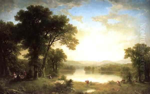 Picnic in the Country Oil Painting by Asher Brown Durand