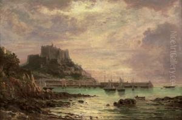 Gorey Castle, Jersey Oil Painting by Carl Morgenstern