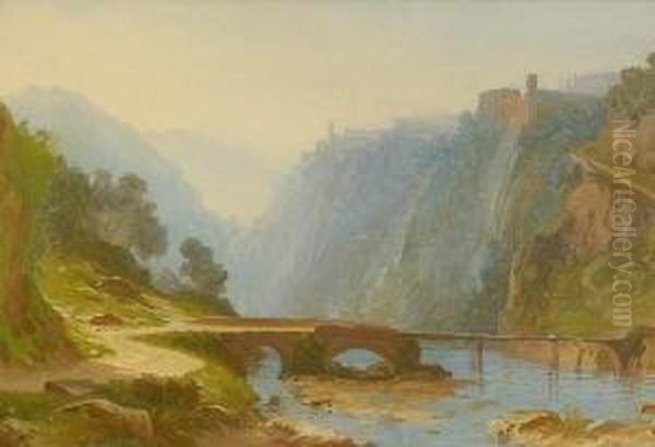 Blick Auf Tivoli - In Den Sabiner
 Bergen. Oil Painting by Carl Morgenstern