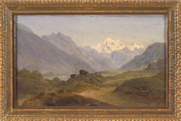 Sommer Im Wallis Mit Blick Zum Weishorn Oil Painting by Christian Bernhard Morgenstern