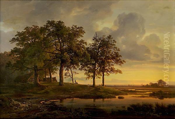 Paesaggio Della Germania Del Nord Oil Painting by Christian Bernhard Morgenstern