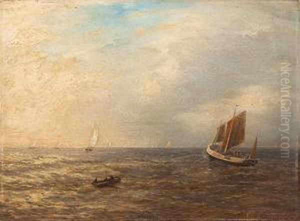 Segelboote Auf Offener See Oil Painting by Friedrich Ernst Morgenstern