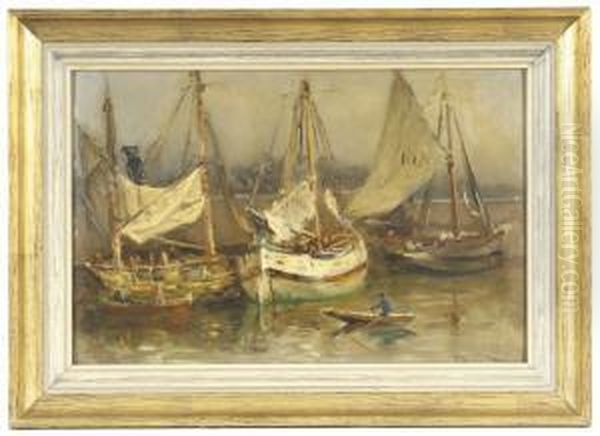 Vielerlei Boote Oil Painting by Friedrich Ernst Morgenstern