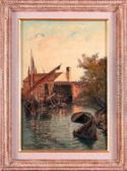 Zatoka Rybacka Oil Painting by Friedrich Ernst Morgenstern