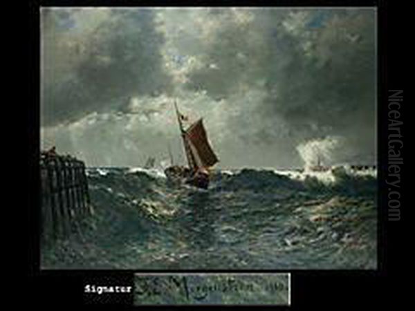 Die Heimkehr Der Fischer In Der Nordsee Oil Painting by Friedrich Ernst Morgenstern