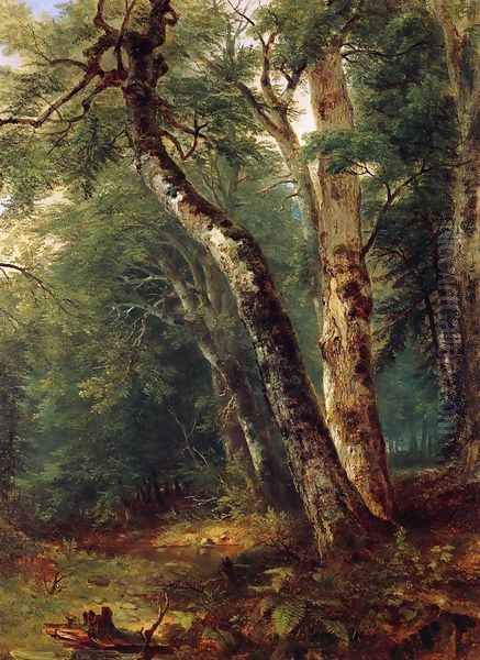 Woodland Interior Oil Painting by Asher Brown Durand