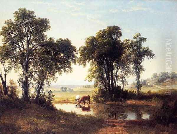 Cows in a New Hampshire Landscape Oil Painting by Asher Brown Durand