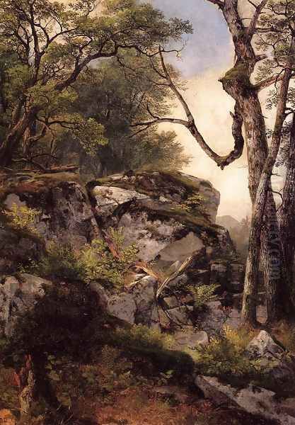 Woodland Scene Oil Painting by Asher Brown Durand