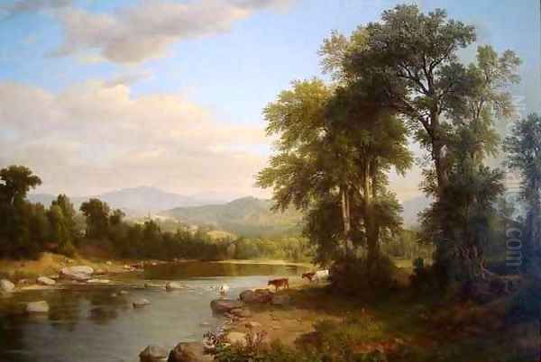 A River Landscape Oil Painting by Asher Brown Durand