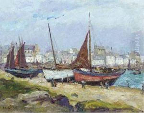 Harbour Of Douarnenez, France Oil Painting by Goth Moricz