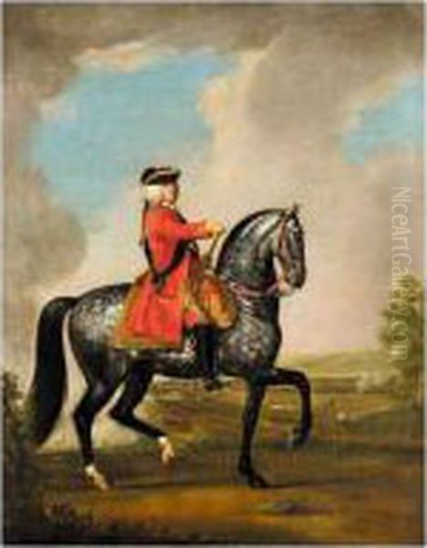 Equestrian Portrait Of King George Ii (1727-1760) Oil Painting by David Morier