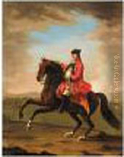 Equestrian Portrait Of H.r.h. William Augustus, Duke Of Cumberland (1721-1765) Oil Painting by David Morier