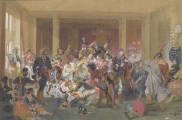 Fancy Dress Ball. Oil Painting by Edmond Morin